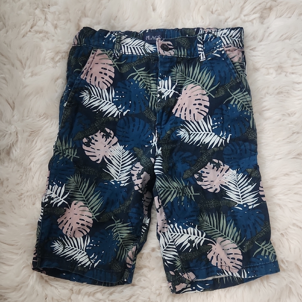 Place Boys Tropical Leaf Print Shorts